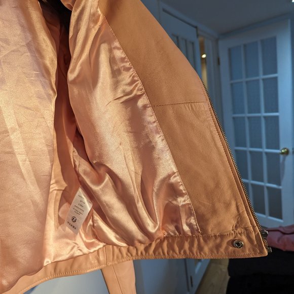 Sinequanone Perfecto Jacket - 100% Lamb Leather - Pink Pastel - Size T1/38 - Bra - Picture 6 of 8